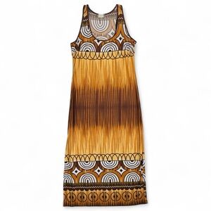 Jon & Anna NY Maxi Dress, XL, Geometric, Sleeveless, Stretch Side Slit